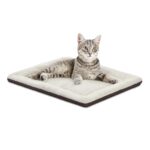 K&H Pet Products Self-Warming Cat Bed Pad, Self Heating Pad for Outdoor Cat Houses, Warming Mat for Indoor Pet Beds & Furniture, Reversible Blanket, Machine Washable - Small 21 X 17In Gray/ Black