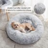 WESTERN HOME WH Calming Dog Bed & Cat Bed, Anti-Anxiety Donut Dog Cuddler Bed, Warming Cozy Soft Dog Round Bed, Fluffy Faux Fur Plush Dog Cat Cushion Bed for Small Medium Dogs and Cats - Image 2
