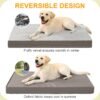 KSIIA Orthopedic Dog Bed, Waterproof, 41 x 27 Inch, Gray, Deluxe Plush, Removable Cover, Durable Zipper, Orthopedic Foam, 3-Inch Thick, For Dogs Up to 80lbs