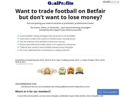 Goal Profits Betfair Football Trading & Team Statistics Software