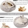Calming Dog Beds & Cat Cave Bed with Hooded Cover,Removable Washable Round Beds for Small Medium Pets,Anti-Slip Faux Fur Fluffy Coved Bed for Improved Sleep,Fits up to 15/25 lbs(Medium,24"x24") - Image 3