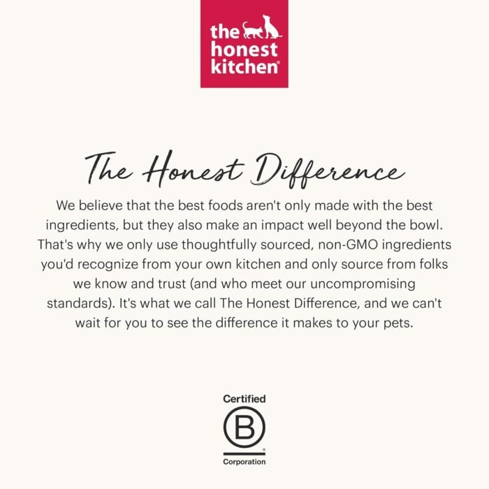 The Honest Kitchen Human Grade Dehydrated Grain Free Dog Food – Complete Meal or Dog Food Topper – Chicken 4 lb (makes 16 lbs)