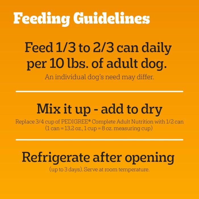 Pedigree Chopped Ground Dinner Wet Dog Food Chicken & Beef Variety Pack, 13.2 oz. Cans (24 Count, Pack of 1)