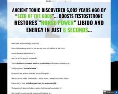 Ancient Tonic Discovered 6,092 Years Ago By “Seer Of The Gods”... Boosts T — Restores “Horse Power” Libido And Energy In Just 8 Seconds…