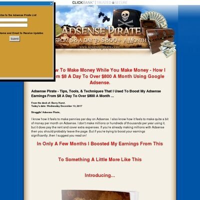 Adsense Pirate - From $8 A Day To $800+ A Month
