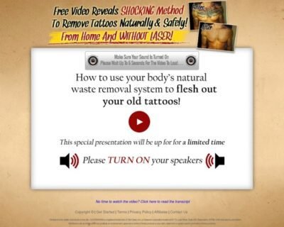 The Laserless Tattoo Removal Guide ™ Free Video Reveals Shocking The Laserless Tattoo Removal Guide ™ Free Video Reveals Shocking Method To Remove Tattoos Naturally and Safely From Home And Without Laser!