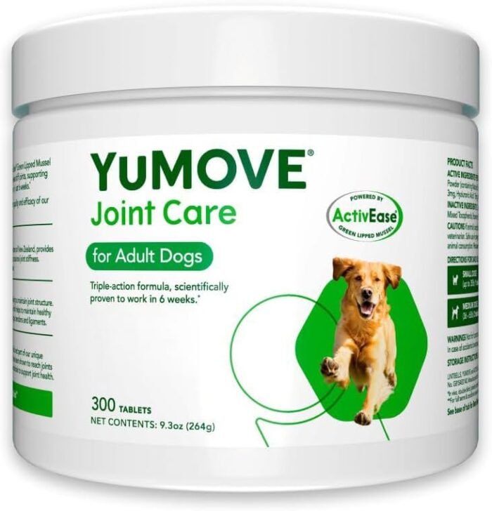 Hip and Joint Supplement for Dogs with Glucosamine, Green Lipped Mussel, Chondroitin, MSM, Omega 3 & Hyaluronic Acid - Joint Support Supplement - for Adult Dogs 300 Tablets