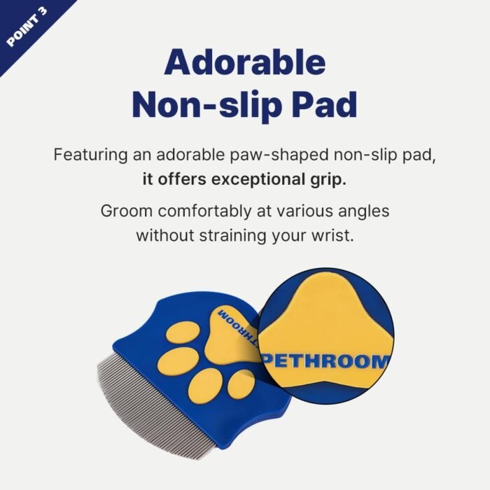 [PETHROOM] Professional Eye Comb for Pets | Stainless Steel Tear Stain Remover for Cats & Dogs | Gentle Round-Head Grooming Tool | Compact & Portable for Eye Gunk Removal