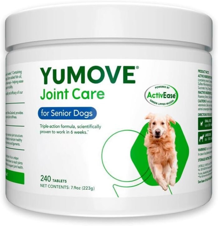 Hip and Joint Supplement for Dogs with Glucosamine, Chondroitin, MSM, Omega 3, Hyaluronic Acid, Green Lipped Mussel, & Fish Oil for Dogs - Joint Support Supplement - Senior Dogs, 240ct Tablets