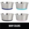 GORILLA GRIP Set of 2 Dog Bowls, Heavy Duty Metal Food and Water Bowl for Feeding Dogs and Cats, Dishwasher Safe, Rust Resistant Stainless Steel, BPA Free Rubber Base, Holds 2 Cups (16 fl oz), Black