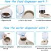 2 Pack Automatic Cat Feeder and Water Dispenser in Set Pet Food Bowl for Small Medium Dog Pets Puppy Kitten Big Capacity 1 Gallon x 2 (Cream) - Image 6