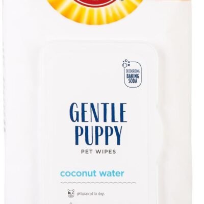 Arm & Hammer Dog Grooming Wipes - Natural Deodorizing Pet Wipe with Coconut - Travel Essential & Supplies for Dogs - Dog Whole Body & Face Cleaning - Odor Eliminator with Baking Soda Power - 100 Count