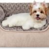 JOEJOY Rectangle Dog Bed for Large Medium Small Dogs Machine JOEJOY Rectangle Dog Bed for Large Medium Small Dogs Machine Washable Sleeping Sofa Non-Slip Bottom Breathable Soft Puppy Bed Durable Orthopedic Calming Pet Cuddler, Multiple Size, Beige