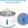 Wonder Creature Cat Water Fountain with Stainless Steel Lid, 2.4L/81oz Automatic Cat Fountain with LED Light and Water Level Window for Cats and Dogs - Image 4