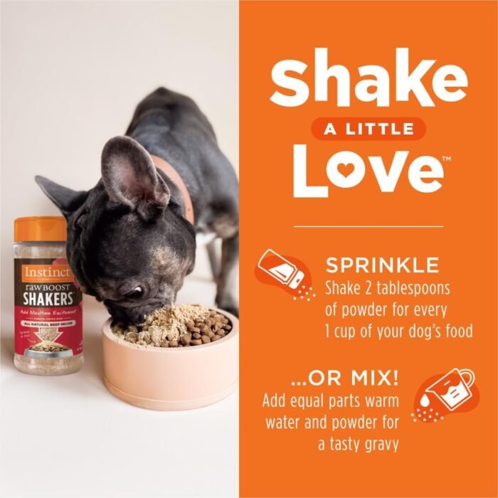 Instinct Raw Boost Shakers, Freeze-Dried Dog Food Powder Topper - Beef, 5.5 oz. Bottle