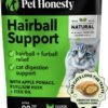 Pet Honesty Cat Hairball Support Crunchy & Creamy Chews, Hairball Remedy Treats, Cat Furball Treatment, Supports Skin & Coat, Digestion, Vitamins & Hairball Medicine, Chicken (90-Day Supply)
