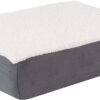 Orthopedic Dog Bed - 2-Layer Memory Foam Crate Mat with Machine Washable Sherpa Cover - 20x15 Pet Bed for Small Dogs Up to 20lbs by PETMAKER (Gray)