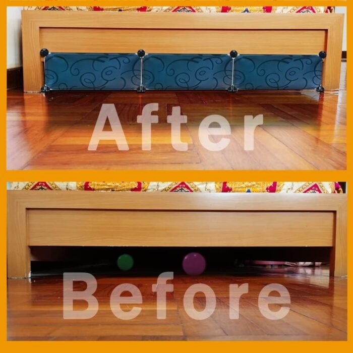 Toy Blocker, Extra Tall Size Gap Bumper for Under Bed, Stop Pets Toys Going Under Bed or Sofa Couch, Easy to Install, 11.8" Height 83" Length,Black