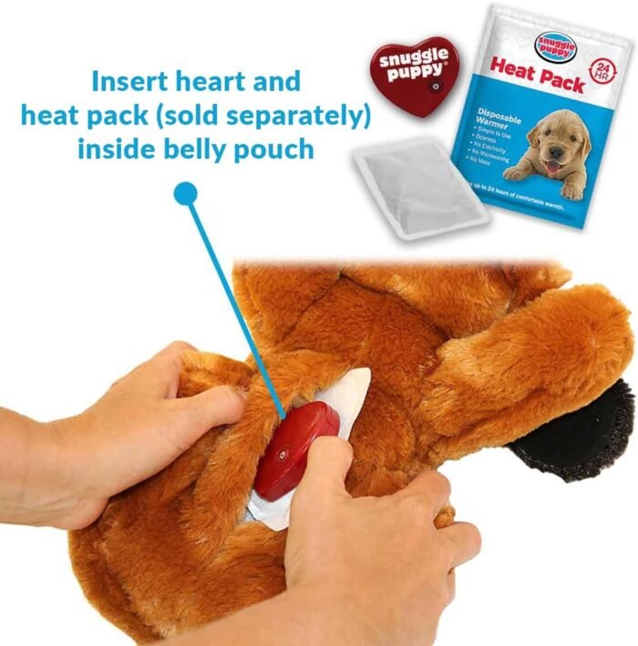 Original Snuggle Puppy Junior. Pet Anxiety Relief and Calming Aid, Comfort Toy for Behavioral Training in Biscuit