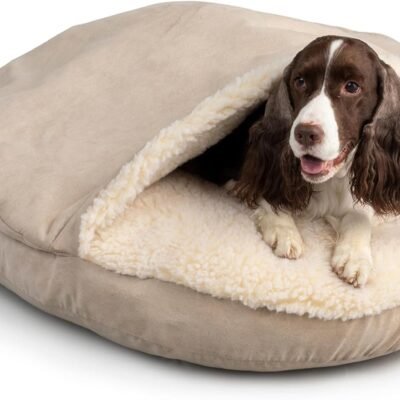 Snoozer Luxury Microsuede Cozy Cave Pet Bed, Large, Buckskin