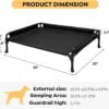 Veehoo Elevated Raised Dog Bed-Cooling Outdoor Dog Cots for Large Sized Dogs Three-Sided Fence Raised Pet Cot with Durable & Breathable Mesh & No-Slip Feet Pet Hammock Bed-35"x 22" Black - Image 4