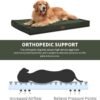 Outdoor Extra Large Dog Bed, Waterproof Dog Bed for Large Dogs, Orthopedic Egg Foam Pet Bed with Washable and Removable Oxford Cooling Cover, Dark Green - Image 2