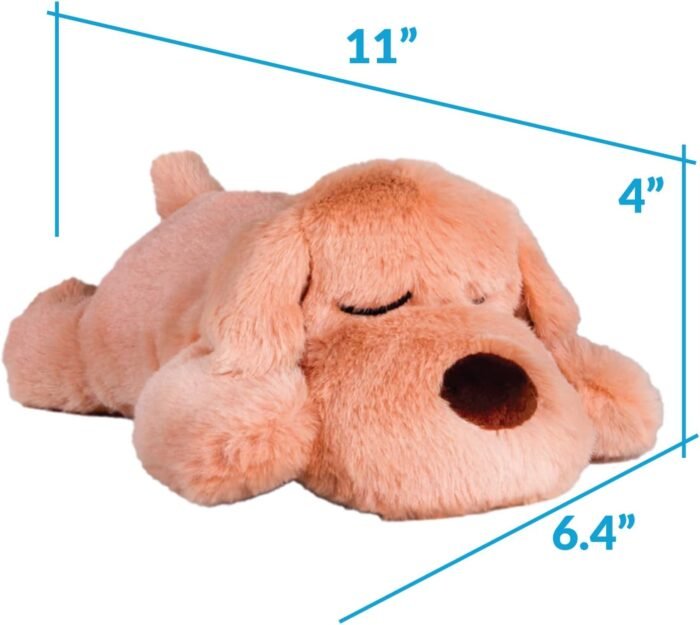 Original Snuggle Puppy Junior. Pet Anxiety Relief and Calming Aid, Comfort Toy for Behavioral Training in Biscuit
