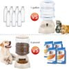 2 Pack Automatic Cat Feeder and Water Dispenser in Set Pet Food Bowl for Small Medium Dog Pets Puppy Kitten Big Capacity 1 Gallon x 2 (Cream) - Image 3