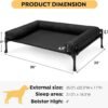 Veehoo Elevated Raised Dog Bed-Cooling Outdoor Dog Cot Bed for Large Sized Dogs Three-Sided Fence Raised Pet Cot with Mesh & No-Slip Feet Dog Hammock Bed with Removable Bolster-35 x 22" Black - Image 5