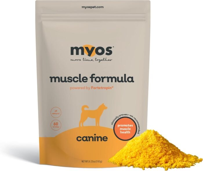 MYOS Canine Muscle Formula - All-Natural Muscle Building Supplement - Helps Reduce Muscle Loss in Aging Dogs and Improve Recovery from Injury or Surgery