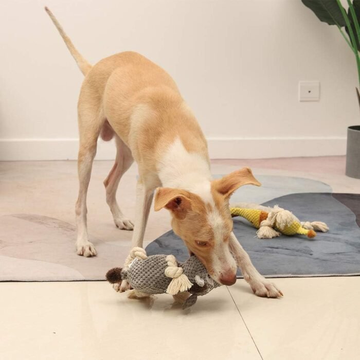 Dog Toy, Large Dog Squeaky Toys, Stuffed Animal Dog Plush Toy for Puppy, Small, Middle, Large Dogs (Donkey(Grey))