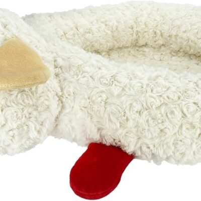 Multipet Lamb Chop Bed for Dogs, White, 27.0" L x 18.5" W x 5.5" Th