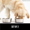 GORILLA GRIP Set of 2 Dog Bowls, Heavy Duty Metal Food and Water Bowl for Feeding Dogs and Cats, Dishwasher Safe, Rust Resistant Stainless Steel, BPA Free Rubber Base, Holds 2 Cups (16 fl oz), Black