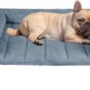 Veehoo Cooling Elevated Dog Bed + Removable Fluffy Plush Pillow Cushion, Raised Dog Bed with Washable Bolster Mat, Breathable Teslin Mesh, No-Slip Feet, 32" x 25" Dog Couch Bed, Haze Blue, CWC2331E - Image 6