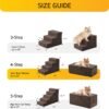 Dog Stairs for High Bed, Extra Wide Dog Steps for Bed Couch Sofa, 35D Foam Pet Steps for Small Dogs and Cats, Pet Stairs 2 in 1 with Non-Slip Bottom Brown, 5 Steps - Image 3