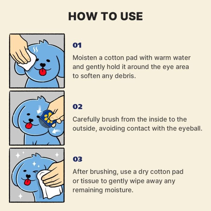 [PETHROOM] Professional Eye Comb for Pets | Stainless Steel Tear Stain Remover for Cats & Dogs | Gentle Round-Head Grooming Tool | Compact & Portable for Eye Gunk Removal