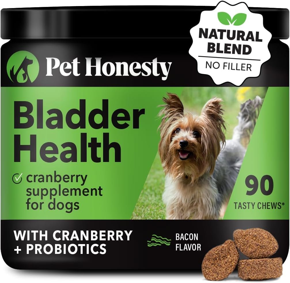 Pet Honesty Cranberry Bladder Health for Dogs – Contains Active Ingredients – Cranberry & D-Mannose to Help Support Dog Urinary Tract Health, Dog Bladder Support, & Kidney Support for Dogs (Bacon)