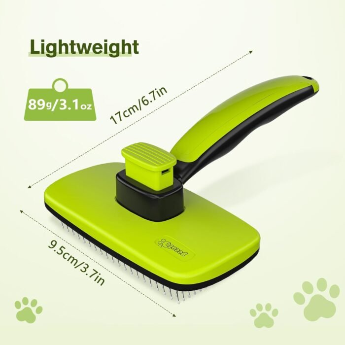 Pecute Self-Cleaning Slicker Brush for Dogs, Cats, Lightweight Dog Brush for Shedding Massaging Grooming, Cat Brush Gently Removes Loose Fur Undercoat for Small Dogs Cats Rabbits of All Hair Types