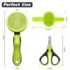 Comotech 3PCS Cat Grooming Kit | Cat Brush | Cat Brushes for indoor Cats | Cat Nail Clipper | Cat Nail Trimmer | Cat Bath Brush | Cat Brush for Shedding - Premium Cat Supplies (Green) - Image 6