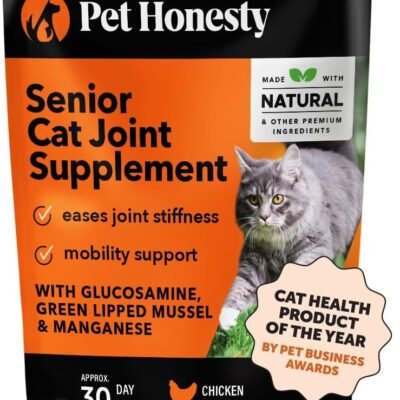 Pet Honesty Cat Hip & Joint Health Crunchy & Creamy Chews - Glucosamine for Cats, Cat Joint Support Supplement, Cat Health Supplies & Hip Support for Indoor Cats & Outdoor Cats - Chicken 30-Day Supply