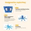 HGB Squeaky Dog Toys - Octopus No Stuffing Crinkle Plush Large Dog Toys to Keep Them Busy for Puppy Teething Chewing, Pet Supplies for Small, Medium, and Large Breeds, 2 Pack
