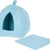 Cat House - Indoor Bed with Removable Foam Cushion - Pet Tent for Puppies, Rabbits, Guinea Pigs, Hedgehogs, and Other Small Animals by PETMAKER (Blue)