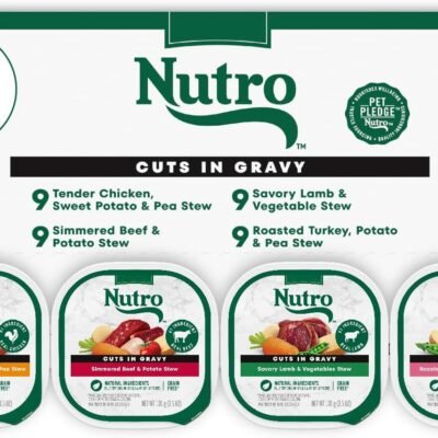 Nutro Natural Choice Cuts In Gravy Wet Dog Food 4 Flavors Variety Pack, 3.5 oz. Trays (36 Count, Pack of 1)