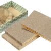 MECOOL Cat Scratching Board，3PC Scratch Pad with Box，Reversible Corrugated Scratcher Cardboard and Lounge Bed for Indoor Cats, Catnip