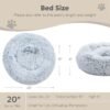 Calming Small Dog Bed, Anti-Anxiety Donut Cuddler Pet Beds Washable, Cozy Soft Puppy Bed, Fluffy Faux Fur Plush Pet Cushion for Small Medium Dogs & Cats (Light Grey, 20") - Image 5
