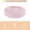 WNPETHOME Calming Dog Bed Cat Bed Donut, Faux Fur Pet Bed Self-Warming Donut Cuddler, Comfortable Round Plush Dog Beds (20 x 20 x 8 Inch, Light Pink) - Image 3