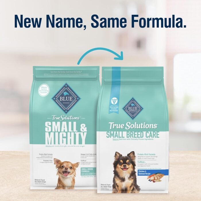 Blue Buffalo True Solutions Small Breed Care Natural Dry Dog Food for Adult Small Breed Dogs, Chicken, 4-lb. Bag
