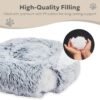 Calming Donut Dog Beds for Medium Size Dog and Large Size Dog, Round Calming Pet Bed Washable and Anti-Slip, Warming Cozy Fluffy Faux Fur Plush Cushion Bed(Light Grey, 30") - Image 4