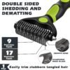3PCS Dog Grooming Kit - Deshedding Brush, Slicker Brush, Bath Brush and Comb for Pet Supplies (Green Black) - Image 3