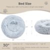 Calming Donut Dog Beds for Medium Size Dog and Large Size Dog, Round Calming Pet Bed Washable and Anti-Slip, Warming Cozy Fluffy Faux Fur Plush Cushion Bed(Light Grey, 30") - Image 6
